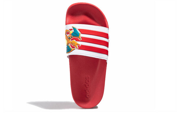 Тапочки pokmon x neo adilette shower red shoe 'red white' Adidas, красный — фото 3