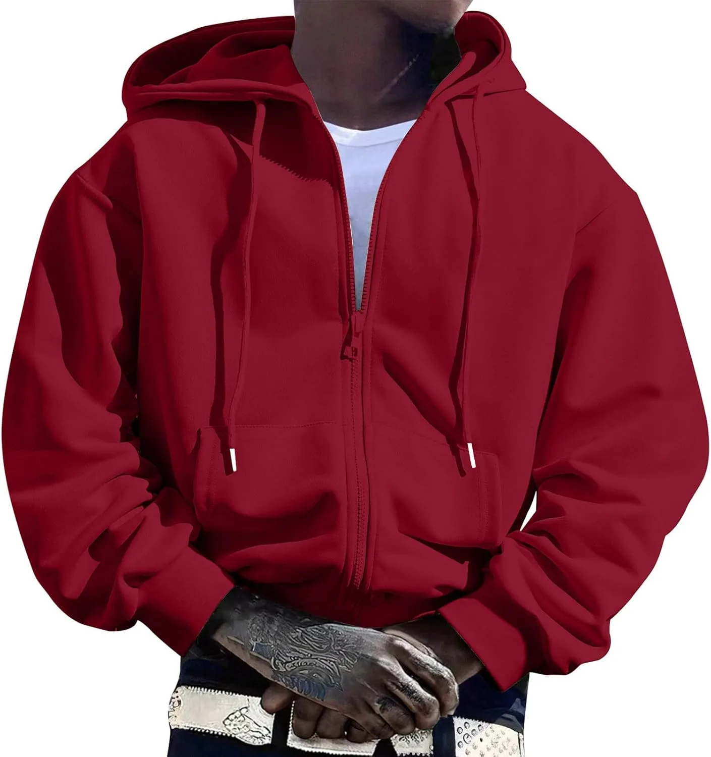 

Оверсайз худи с молнией для мужчин 2025