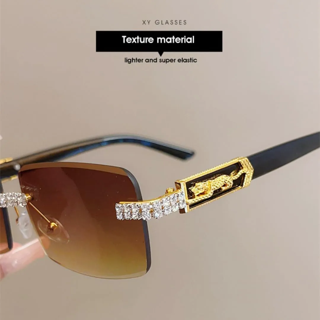 

Роскошные солнцезащитные очки с бриллиантами и стразами, прямоугольной формы, для женщин и мужчин, для вечеринок, с защитой от УФ-излучения UV400 UATXTAU, Gray Blue