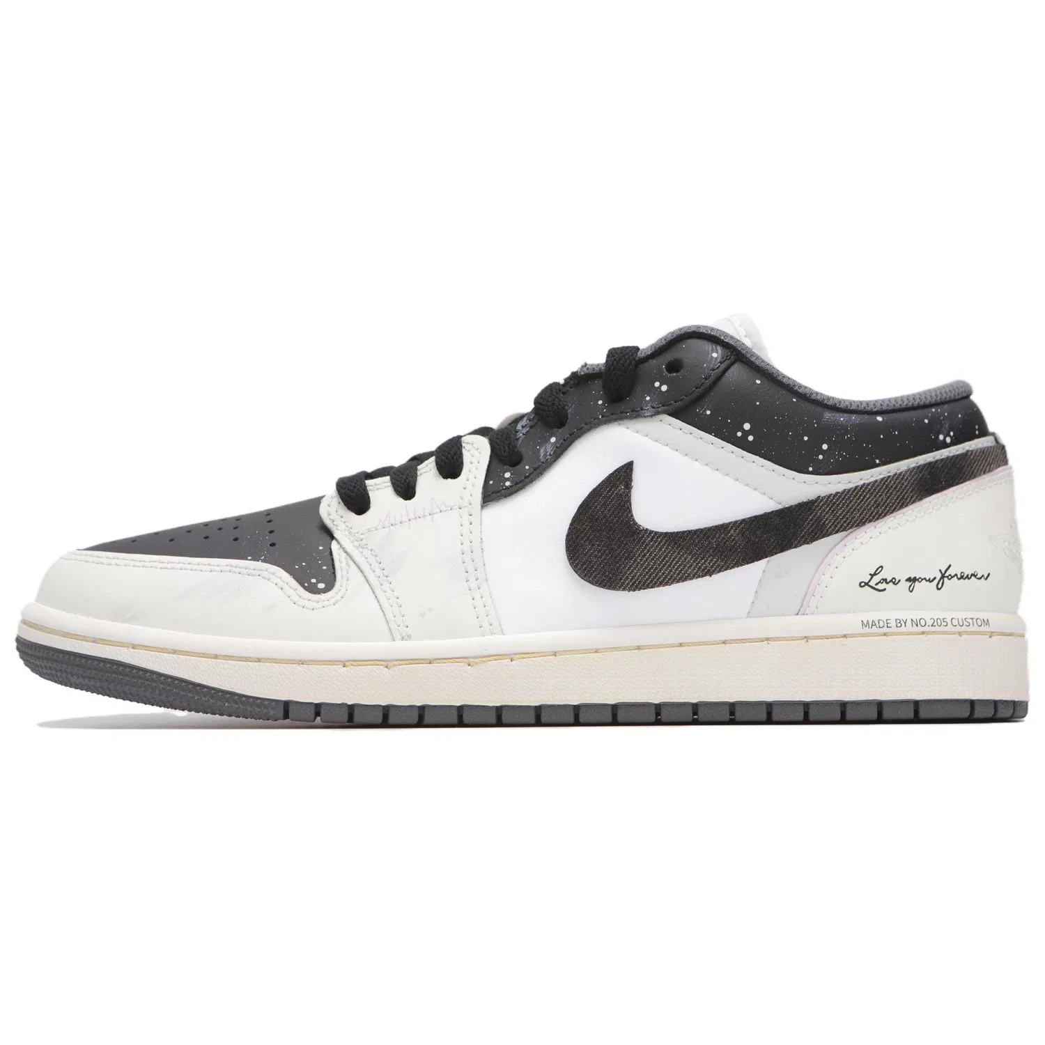 Кроссовки баскетбольные винтажные Jordan Air 1 Low серо-черные