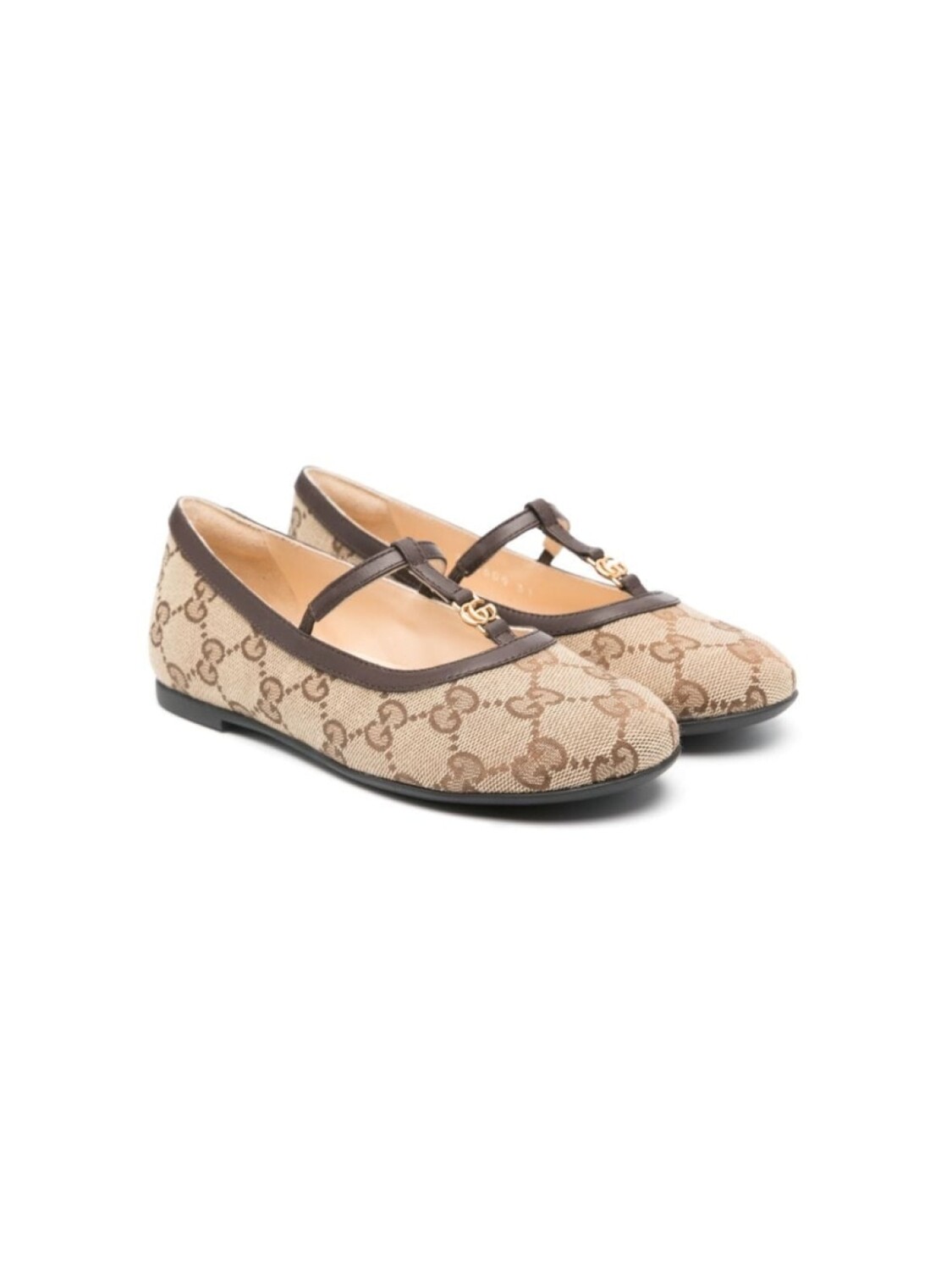 

Gucci Kids балетки с ремешком и узором GG Supreme, нейтральный цвет