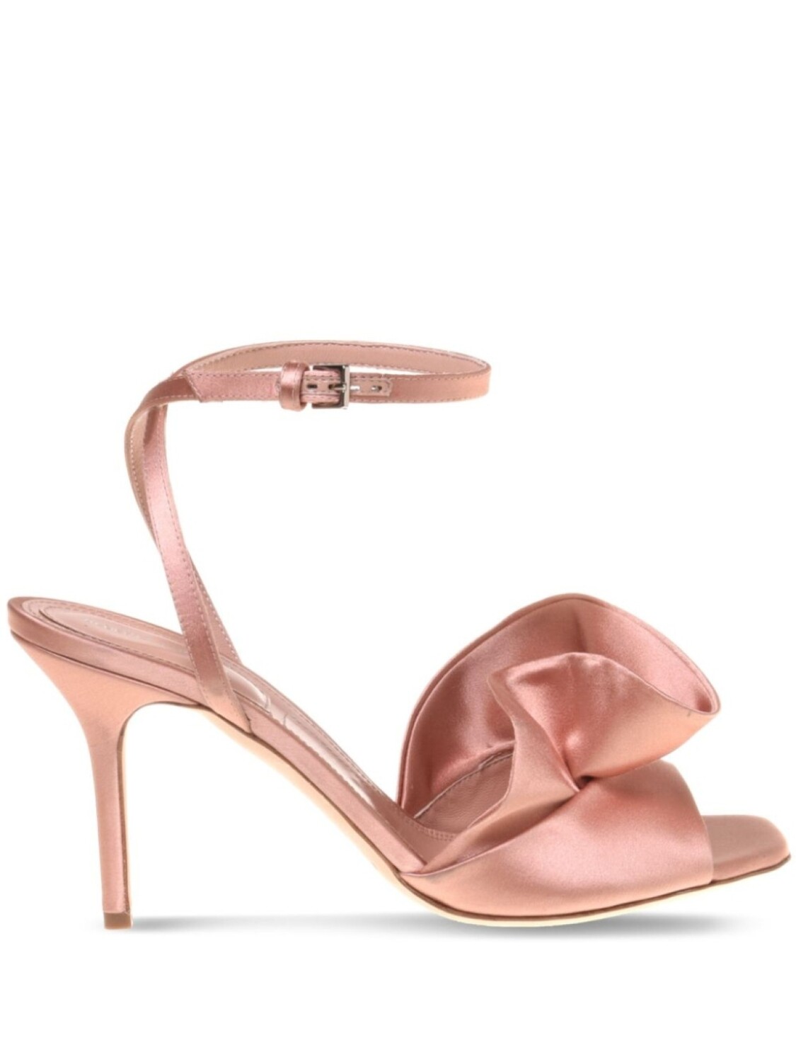 Alberta Ferretti атласные босоножки с оборками, розовый