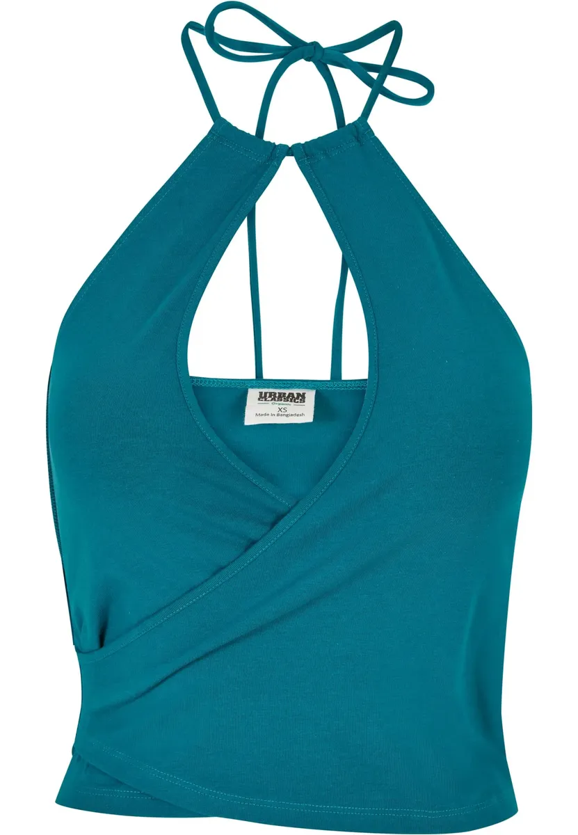 

URBAN CLASSICS Muscle Shirt " Urban Classics Женский короткий топ с бретелькой на бретельках с запахом", зеленый