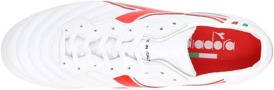 Бутсы Diadora Brasil Italy OG LT+ MDPU для твердого поля, белый/красный — фото 3
