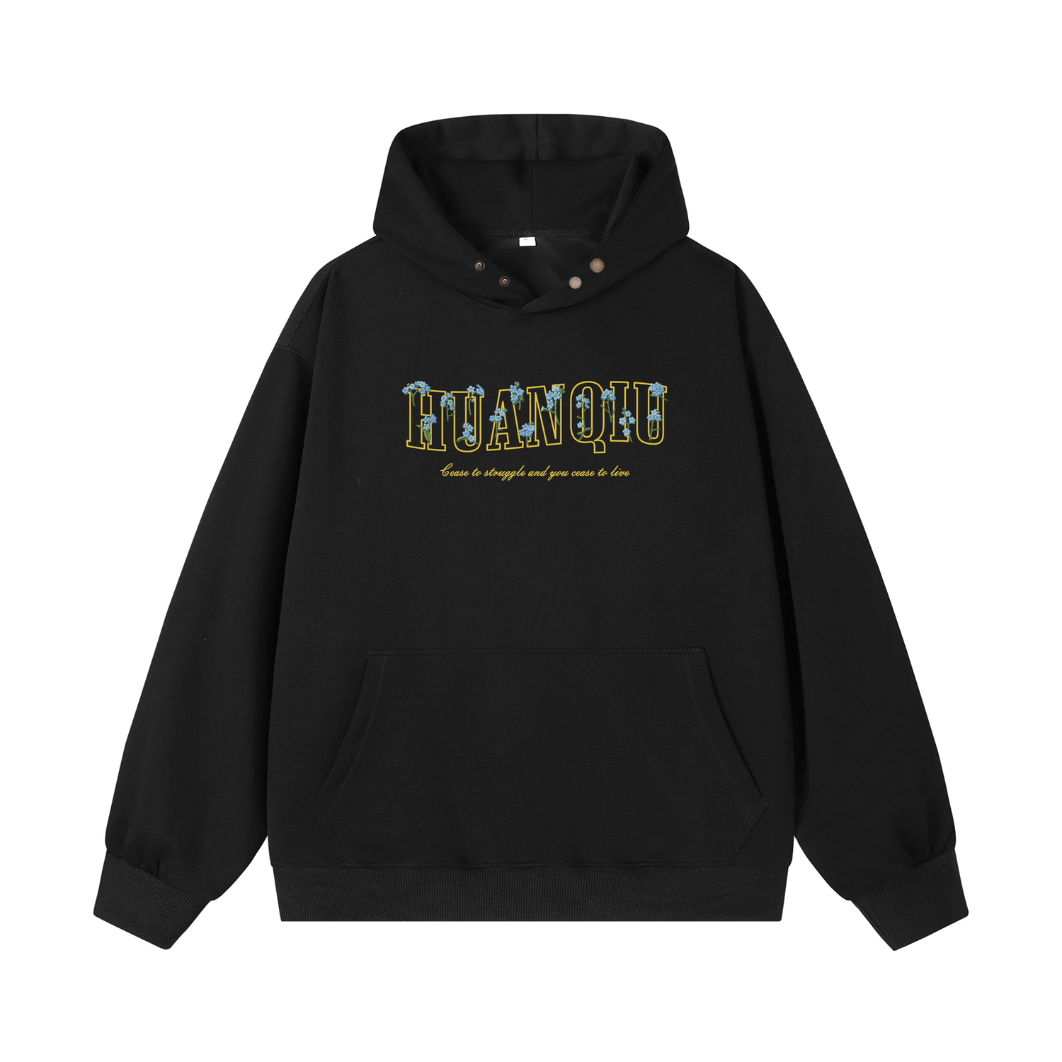 

Толстовка Unisex Hooded Moderate Heavyweight HUANQIU, черный (fleece-lined)