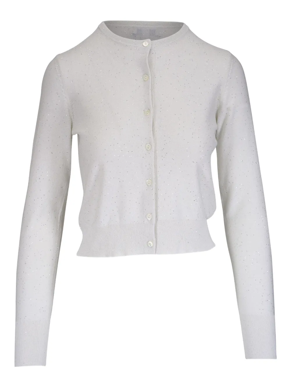 

Кардиган с круглым вырезом Kinross Cashmere, белый