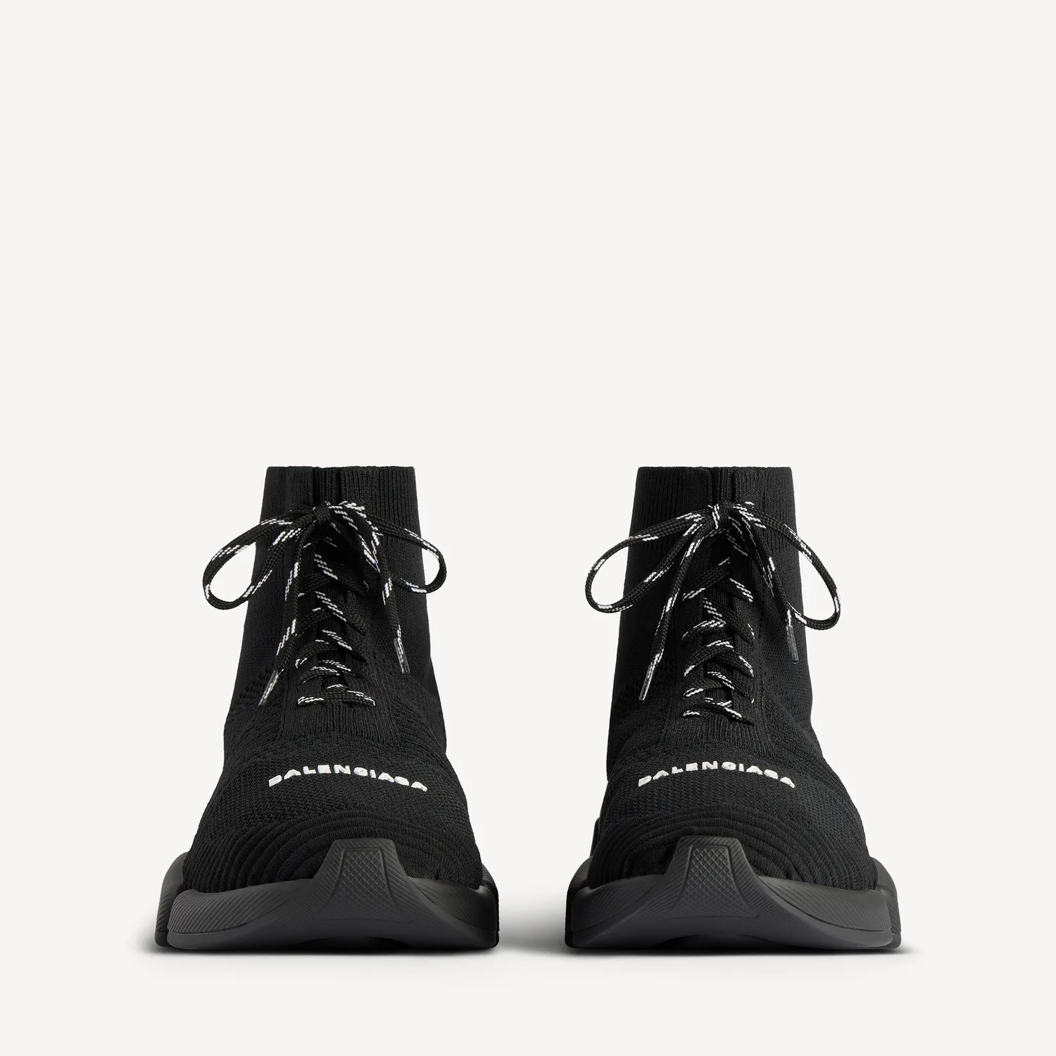 BALENCIAGA Мужские кроссовки Speed 2.0 на шнуровке из переработанного трикотажа черного цвета — фото 3