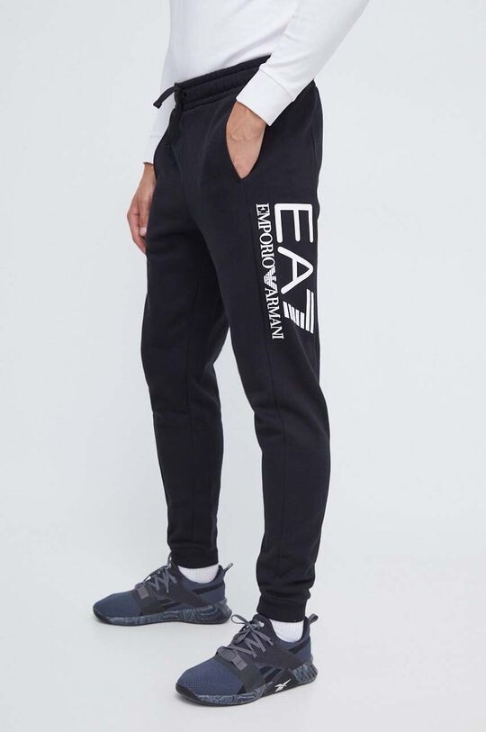 

Спортивные брюки из хлопка EA7 Emporio Armani, черный