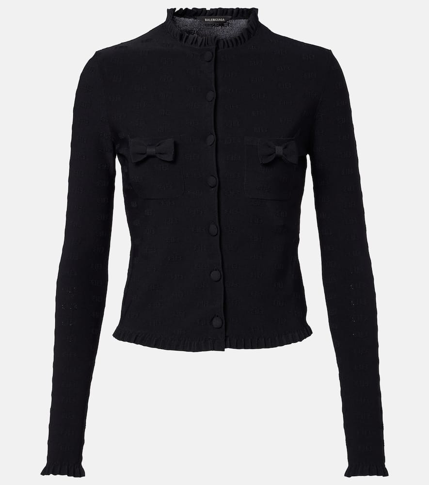 

Вязаный кардиган с рюшами Balenciaga, Black