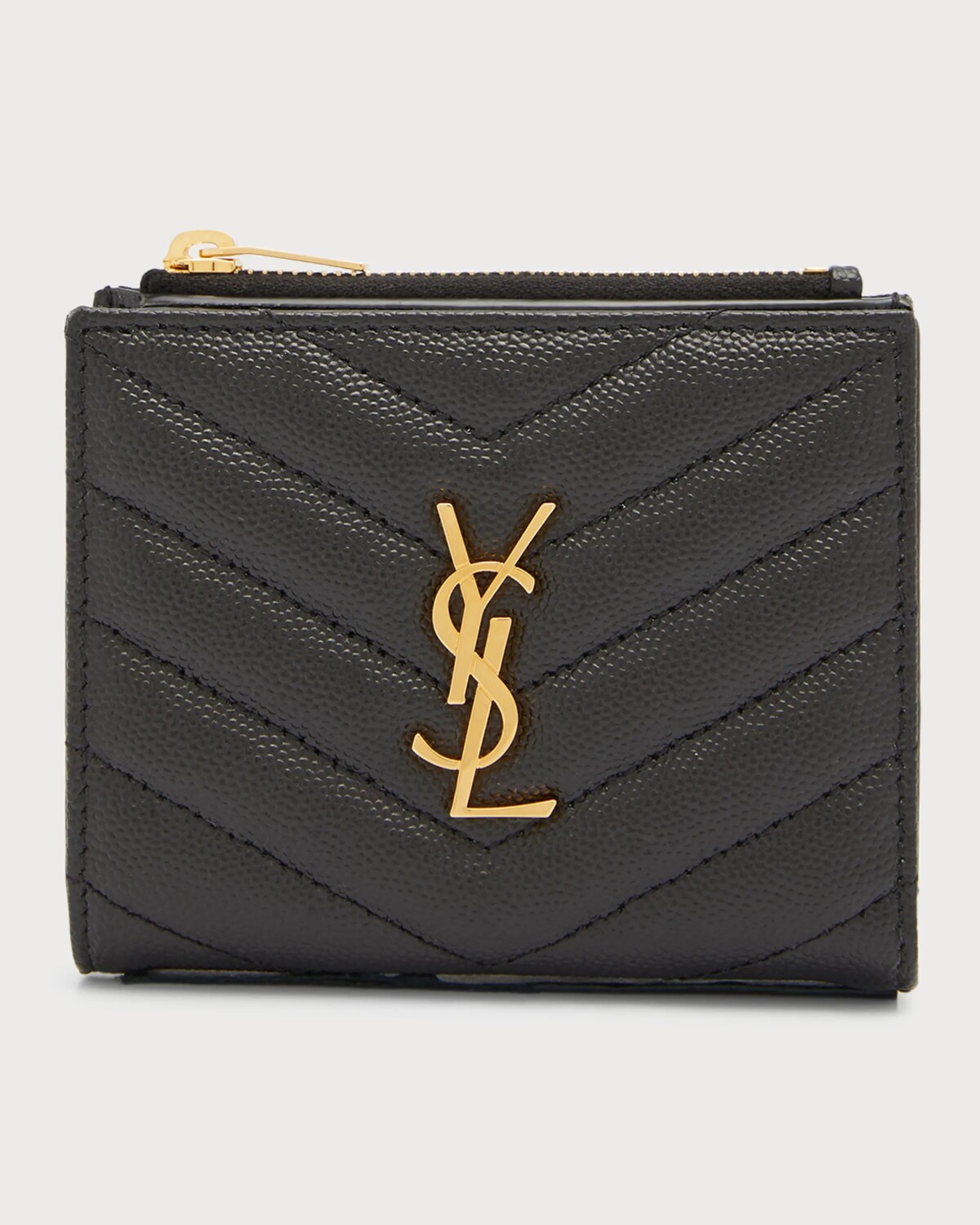 

Маленький кошелек YSL Monogram из зерненой кожи Saint Laurent, цвет Black