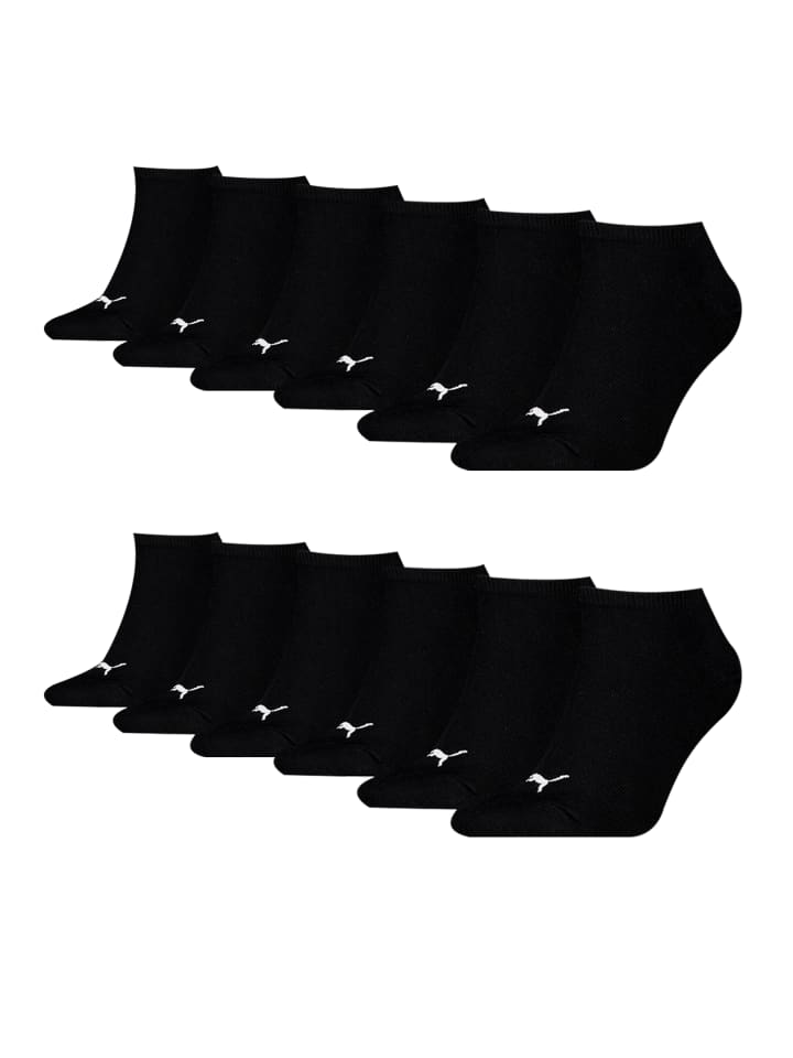 

Носки PUMA UNISEX SNEAKER PLAIN 12P черного цвета