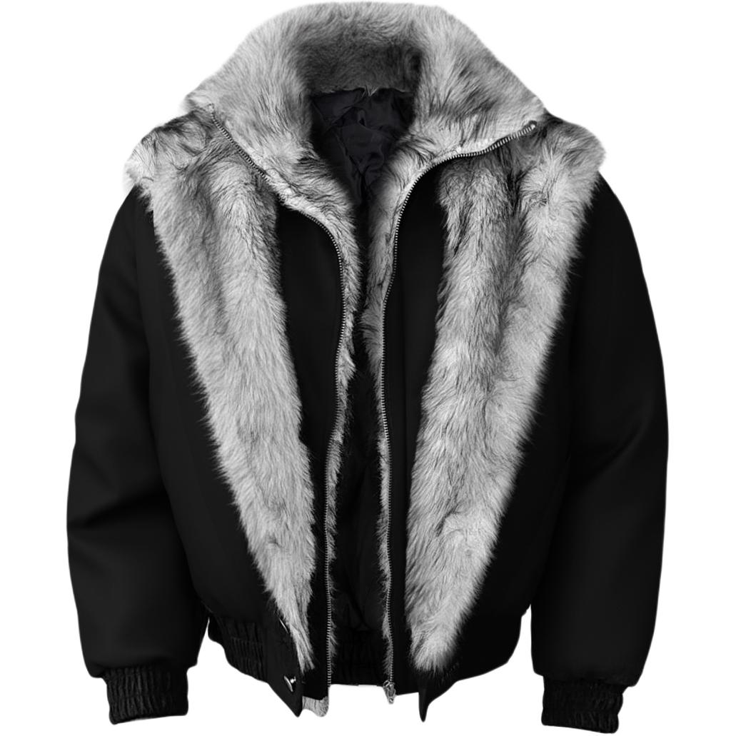 

NEVER RULE Куртка Unisex Black Stand Collar Thickened Mock Two Piece