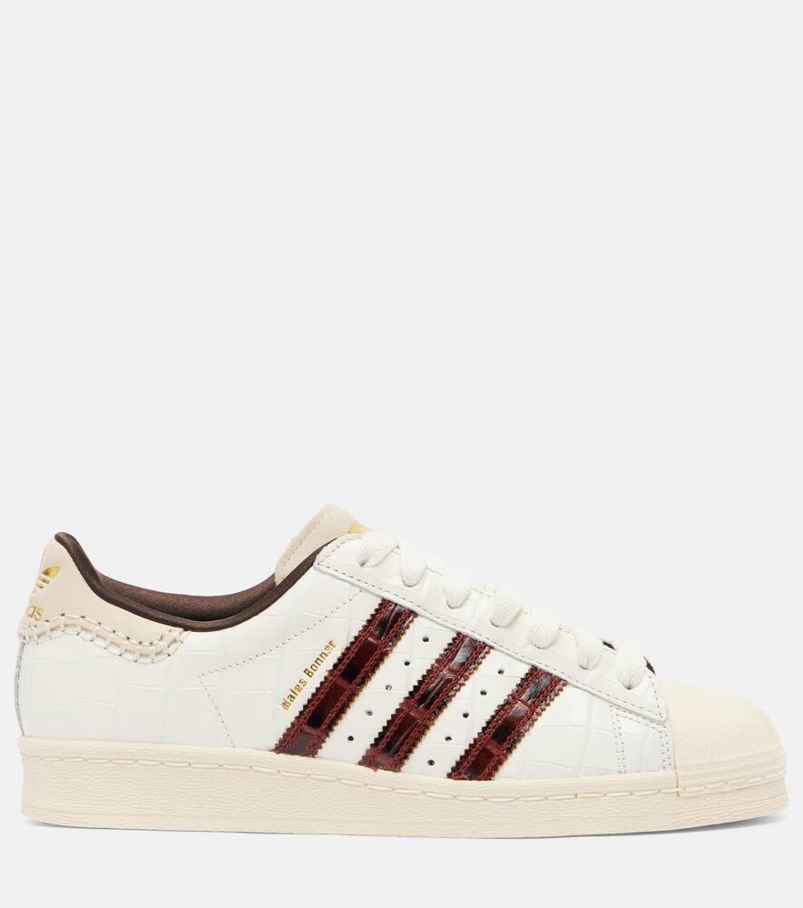 Кроссовки Wales Bonner Superstar из кожи с эффектом крокодила Adidas, Fox Brown, Wonder White — фото 4