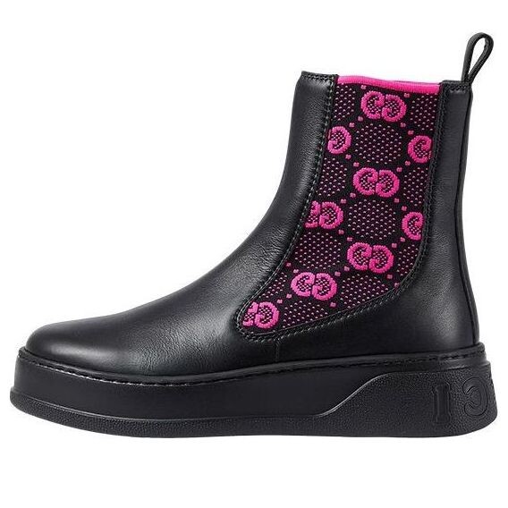 Кроссовки gg jersey boots 'black fuchsia' Gucci, черный