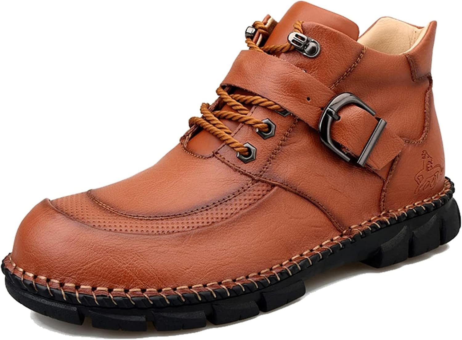 

Мужские кожаные ботинки Yiozoi с защитой от ветра, высокие, для осени и зимы, спортивные, прогулочные, противоскользящие, удобные повседневные ботинки, коричневый