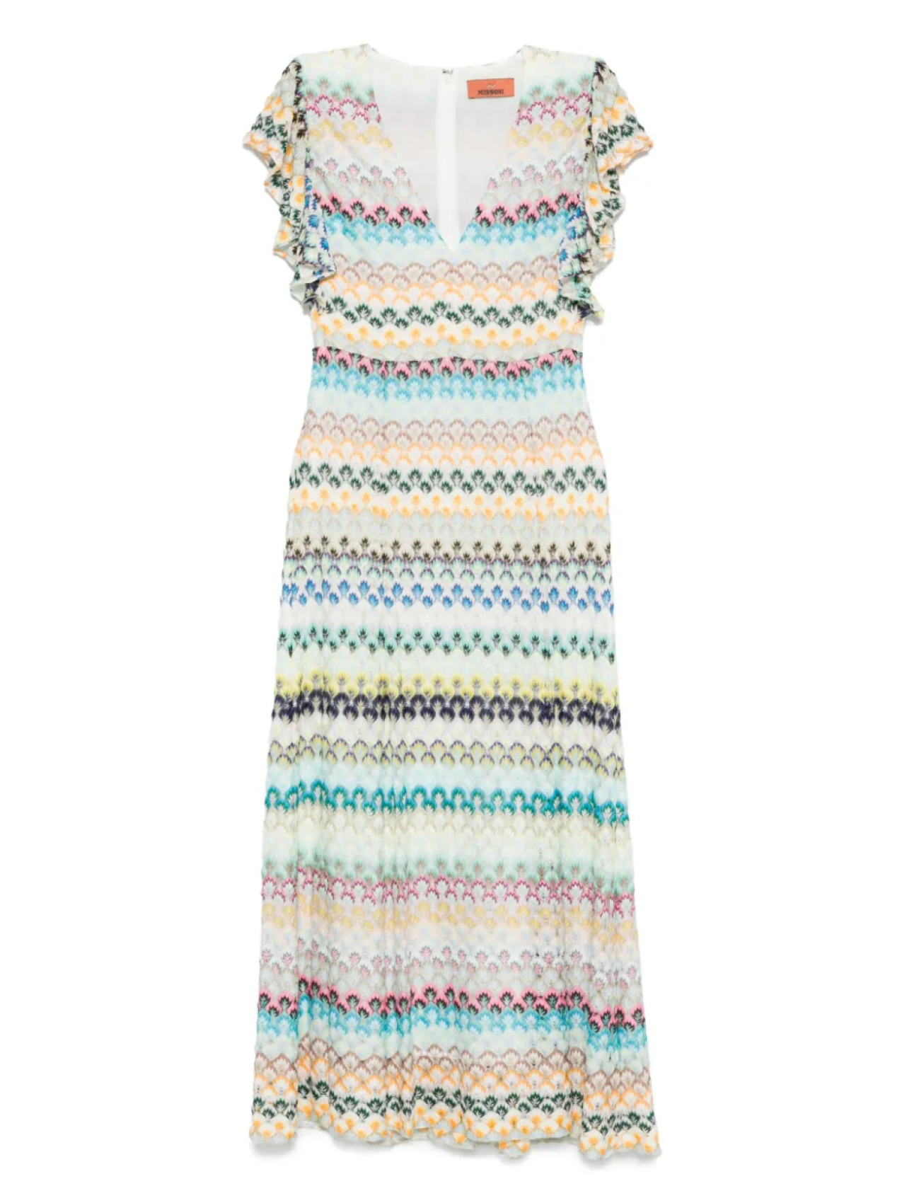 

Платье миди с V-образным вырезом Missoni, белый