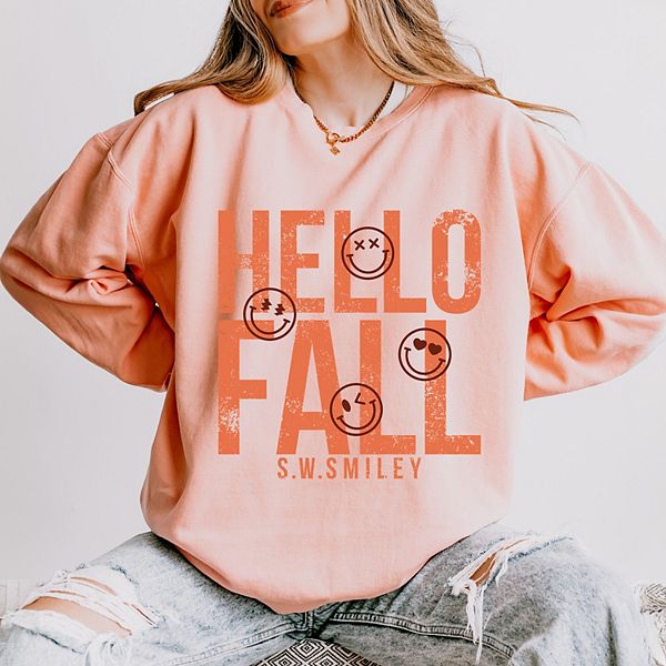 

SWSmiley hello fall - женский легкий свитшот с окраской в готовом виде Simply Sage Market, Peachy, Зеленый, SWSmiley hello fall - женский легкий свитшот с окраской в готовом виде Simply Sage Market, Peachy