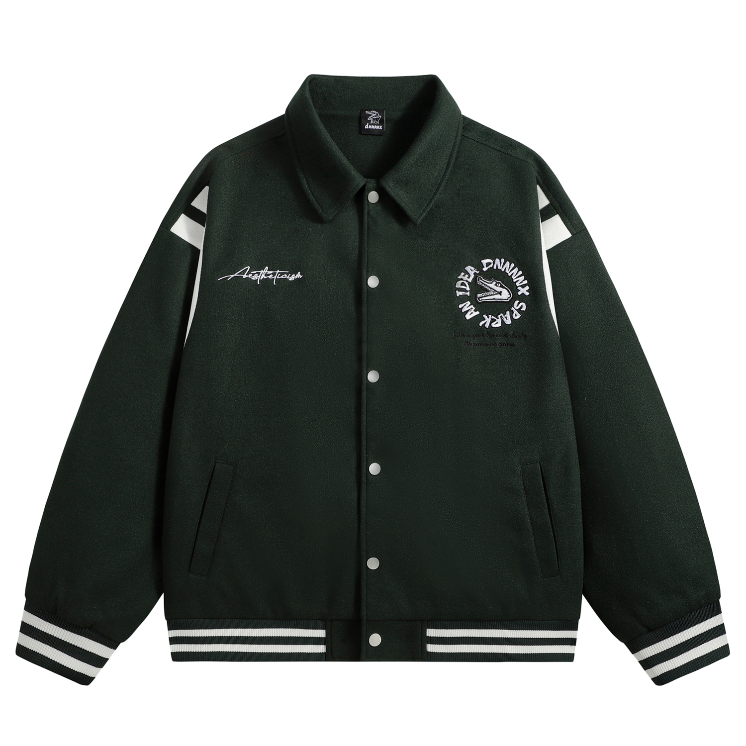 

Dnnnnx Бейсбольная куртка унисекс, Dark Ink Green
