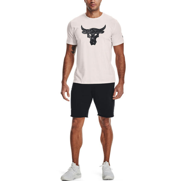 

Футболка project rock brahma bull short sleeve t-shirt 'beige black' Under Armour, белый