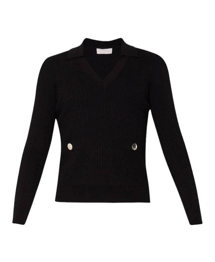 

Узкий свитер с V-образным вырезом Liu Jo, черный