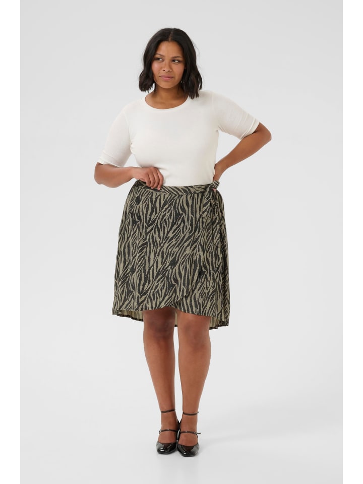 

KAFFE curve Юбка KCmaren, стандартный крой, цвет «перьевой серый / черный анималистический»