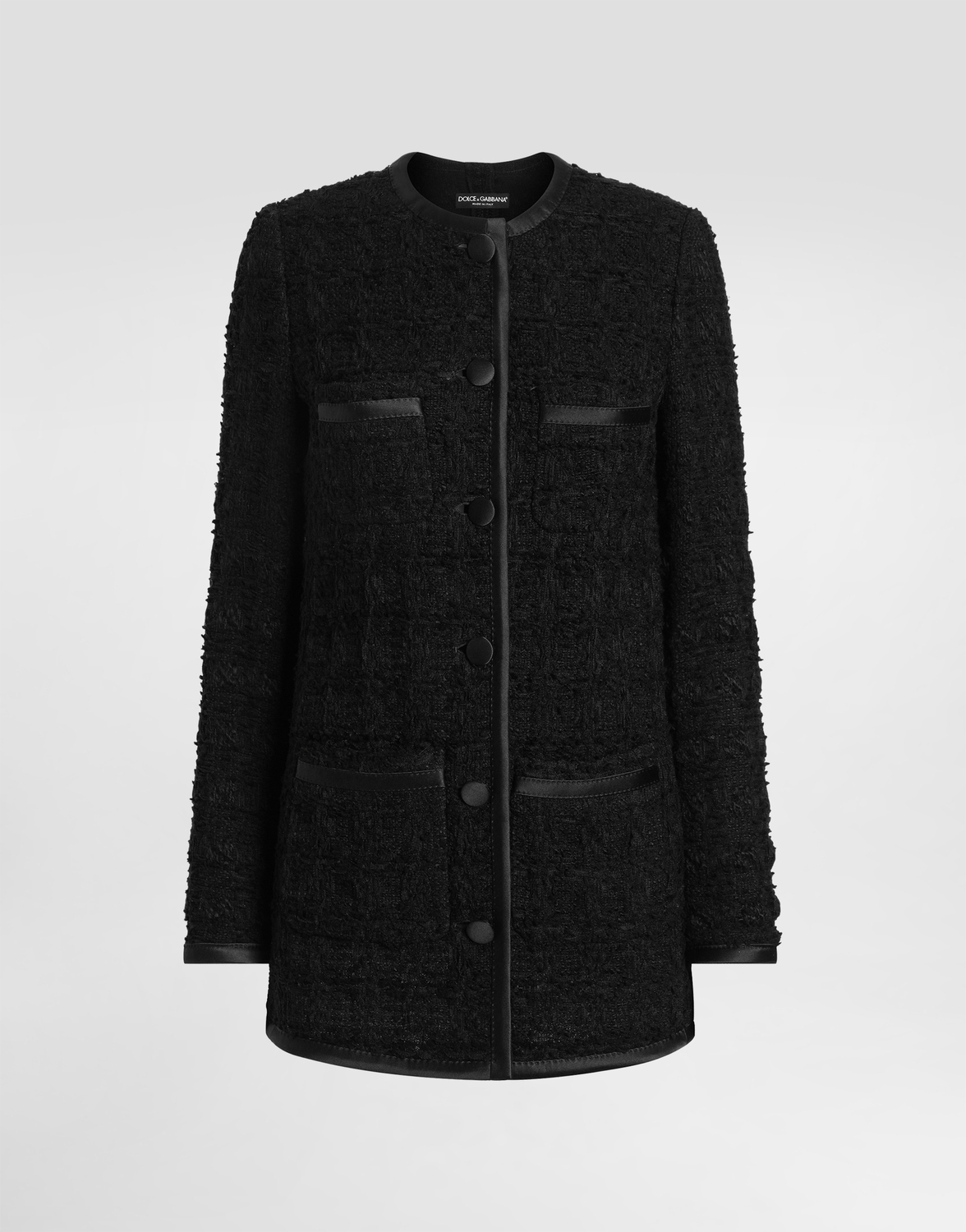 

Твидовый однобортный пиджак Dolce & Gabbana, черный