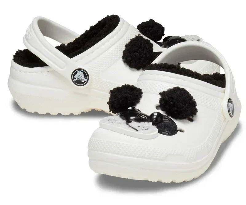 Crocs ClassicLined IAM Panda 210395-0WX Clog Chalk Comfort Shoes UWU1001, белый — фото 3