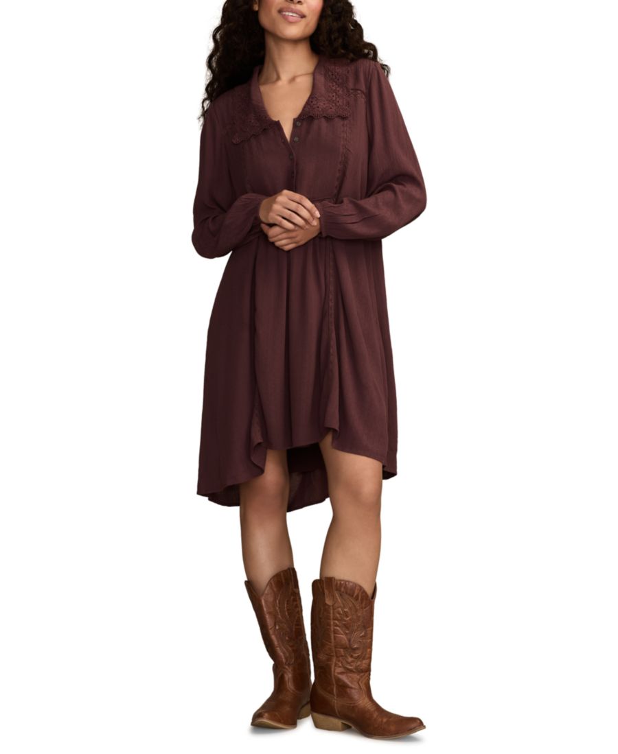 

Женское мини-платье с воротником "Питер Пэн" Lucky Brand, Burgundy