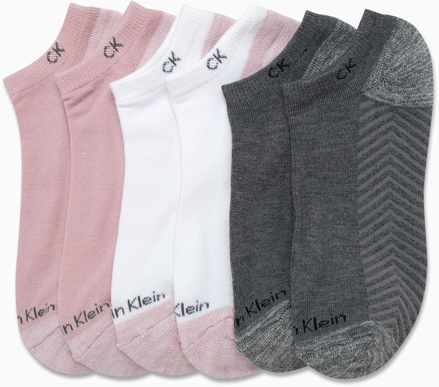Женские носки Calvin Klein, непромокаемые, 6 пар, мягкие, комфортные, спортивные, с низким вырезом, для женщин (размер обуви: 4-10), Heather Grey — фото 3