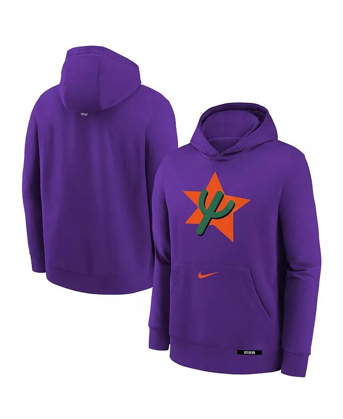 

Толстовка с капюшоном из флиса для больших мальчиков и девочек Purple Phoenix Suns 2024/25 City Edition Club Nike