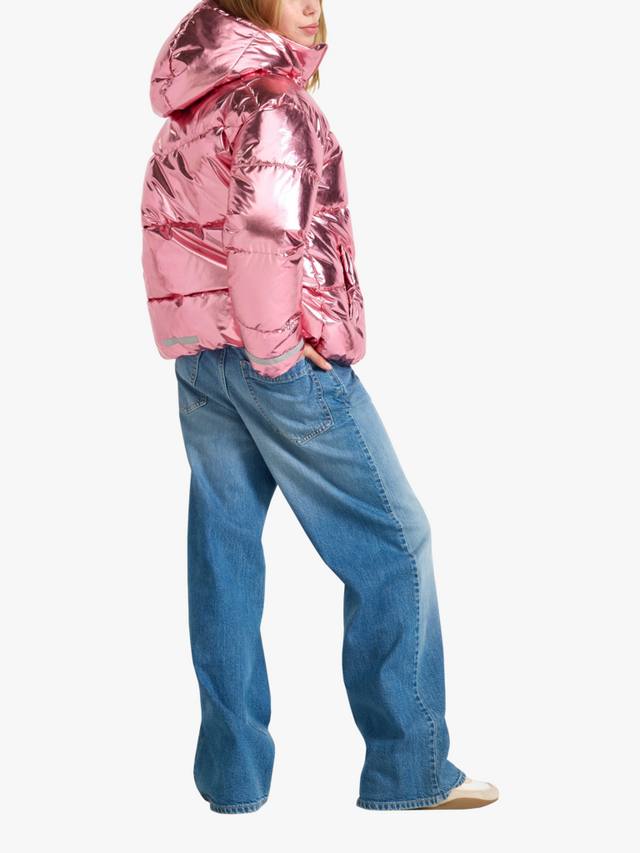 Детская металлизированная утепленная куртка Lindex, Dusty Pink — фото 2