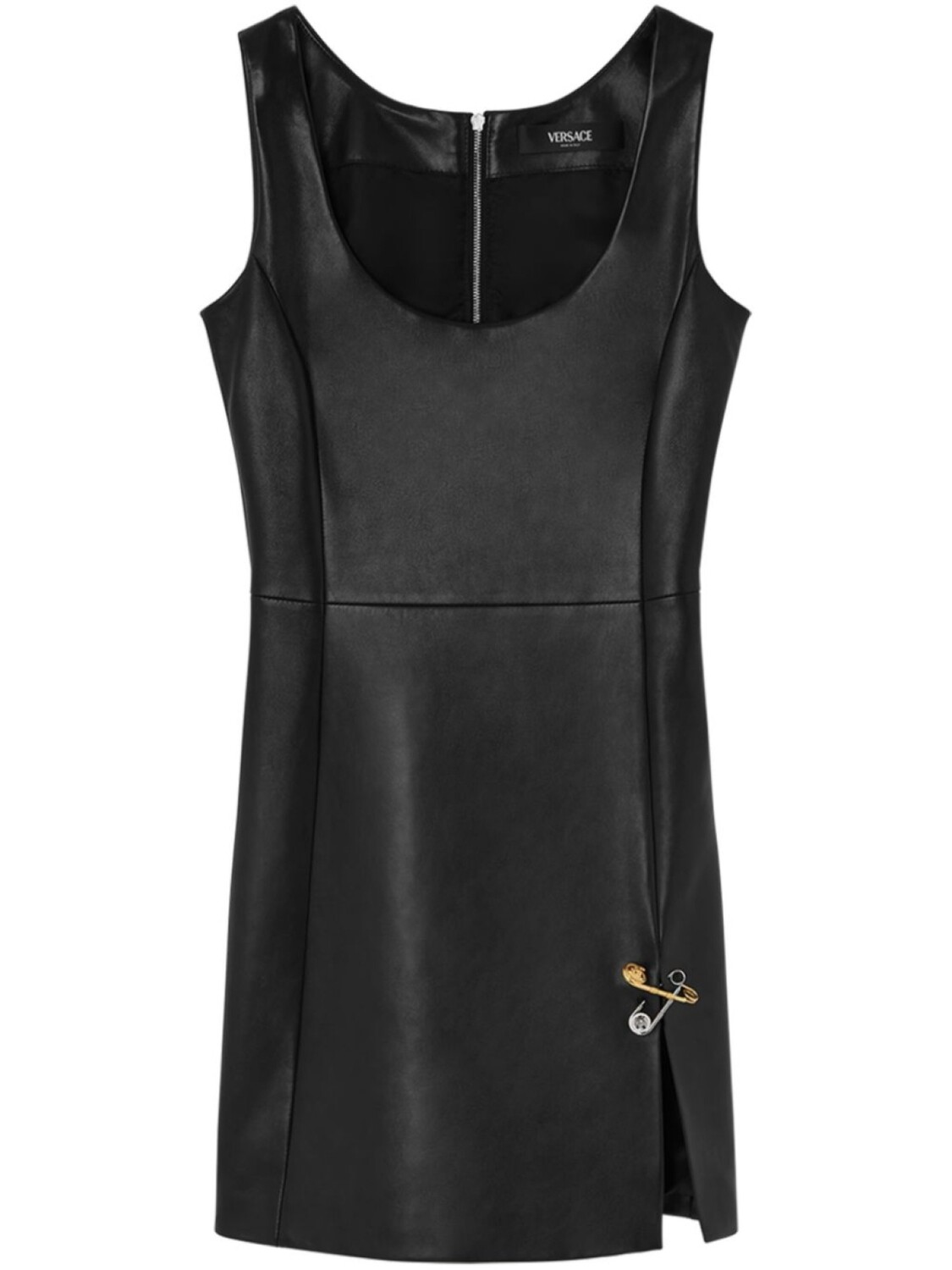 

Versace платье мини с декоративной булавкой, черный