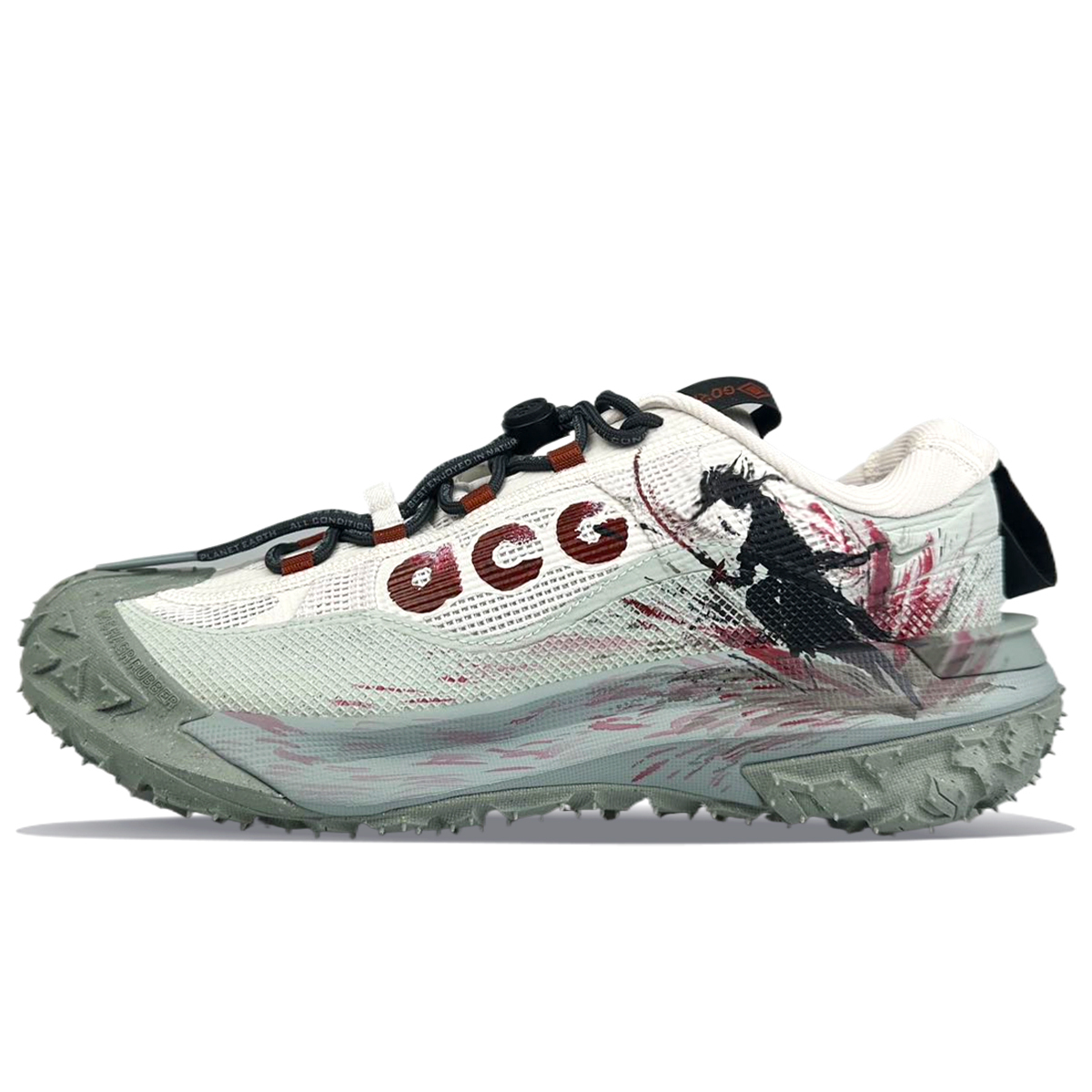 

Nike ACG горные летние устойчивые к истиранию дышащие влагоотводящие низкие кроссовки унисекс зеленый красный белый, цвет Green Red White