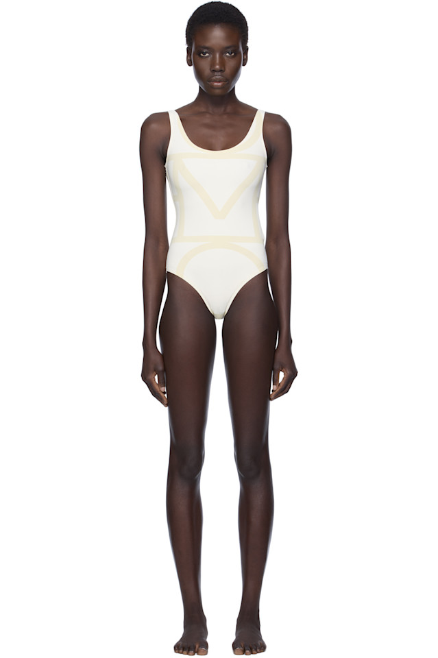 

Монограммный купальник Toteme, цвет sand