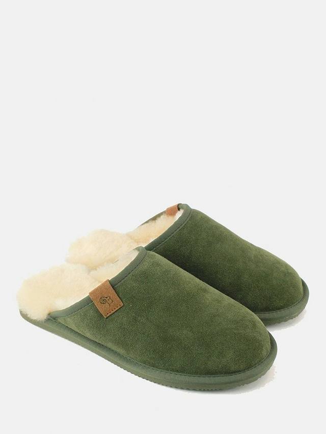 

Тапочки из овчины и замши British Boxers, цвет Landy Olive