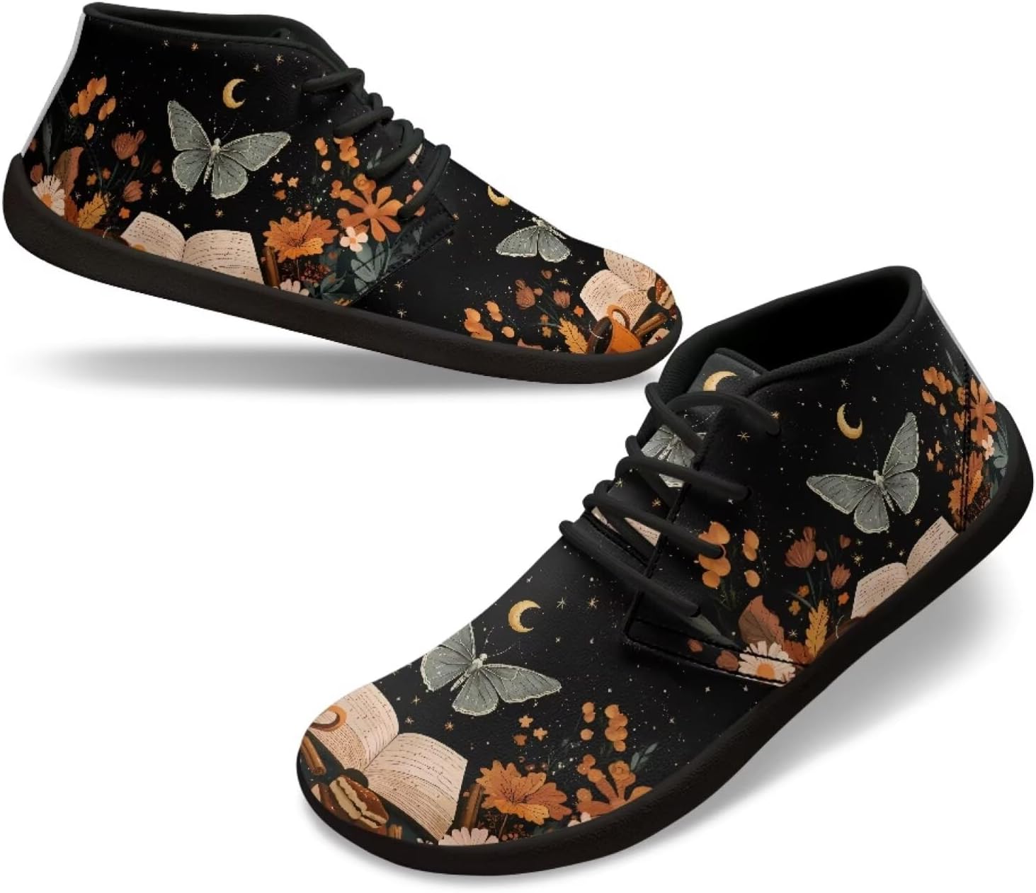 

Мужские беговые кроссовки с широкой пяткой, без шнурков, противоскользящие, быстро сохнущие, с подошвой нулевого падения Xixirimido, Butterfly Book Moon