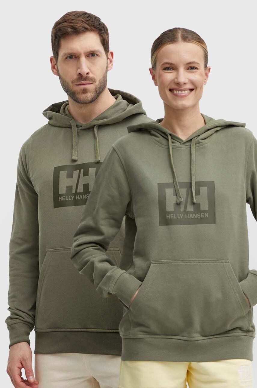 

Хлопковая толстовка Helly Hansen, зеленый