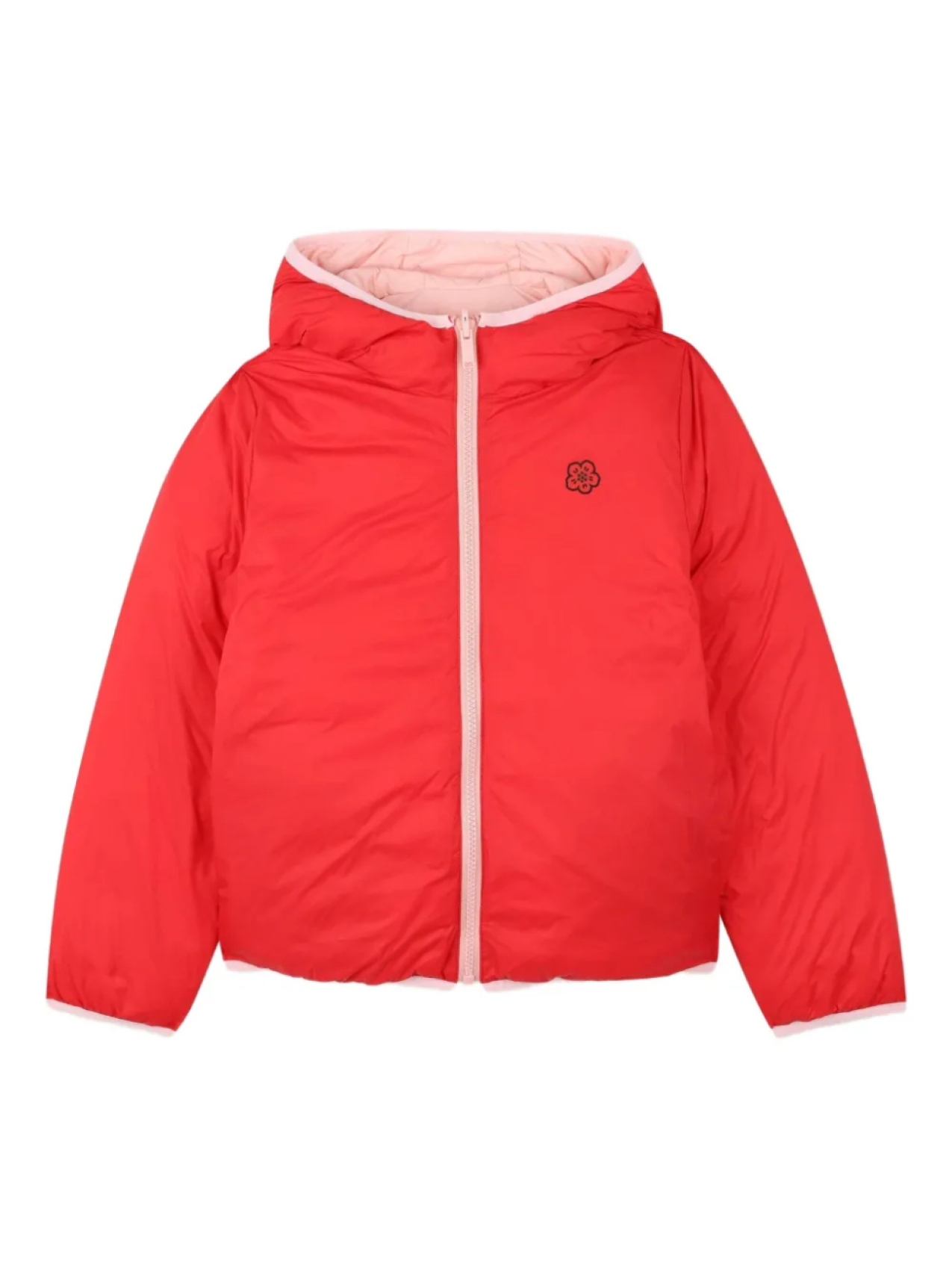 

Kenzo Kids двусторонний пуховик с капюшоном, красный