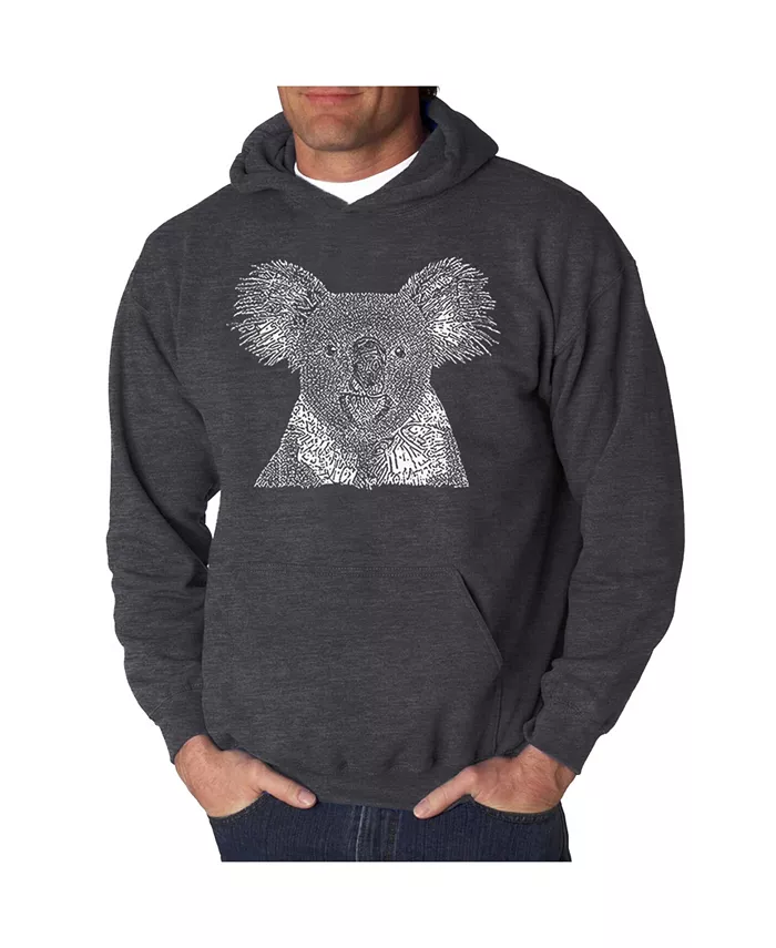 

Мужской худи Koala Word Art с капюшоном La Pop Art, серый