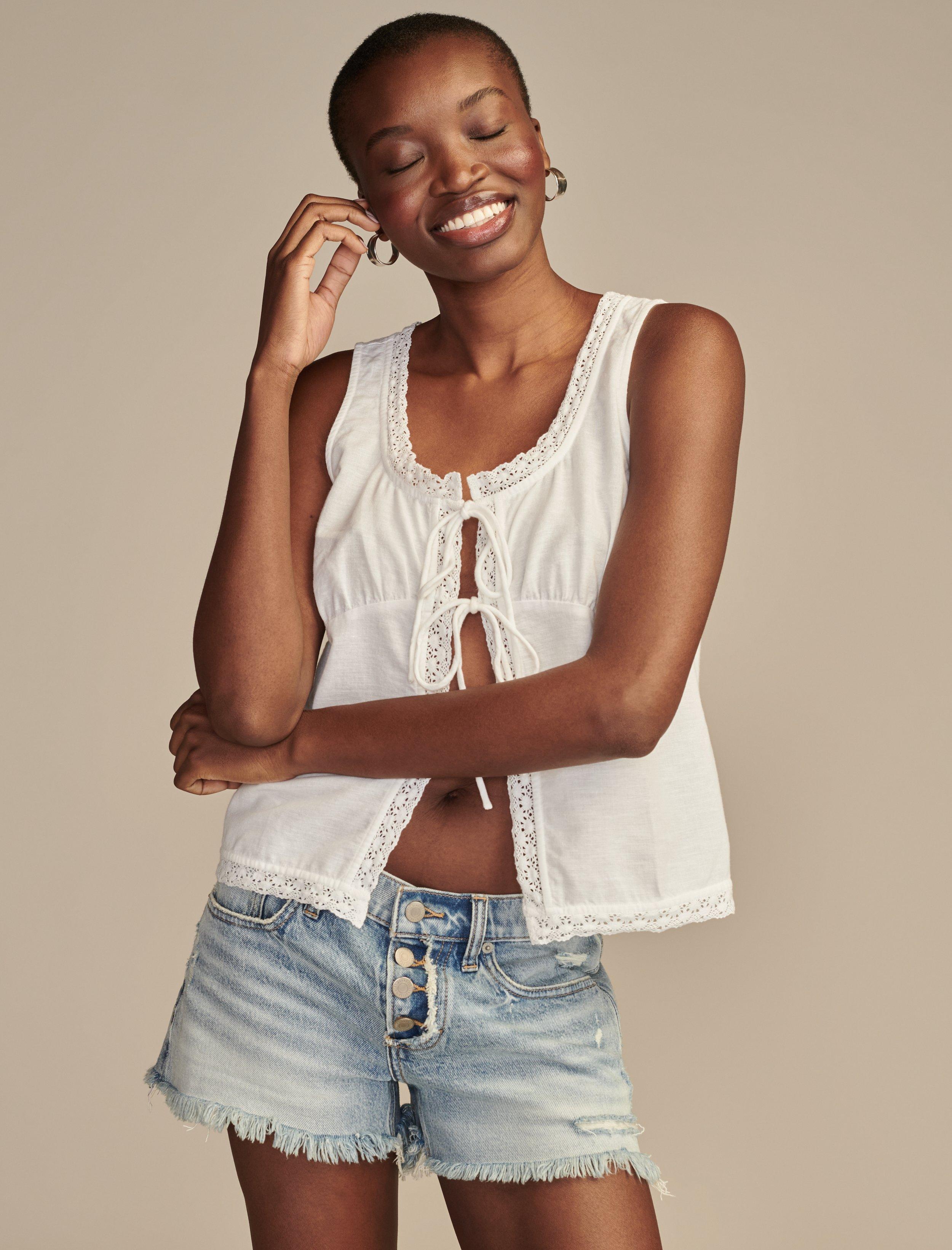 

Женская кружевная майка без рукавов Lucky Brand Flyaway, белый