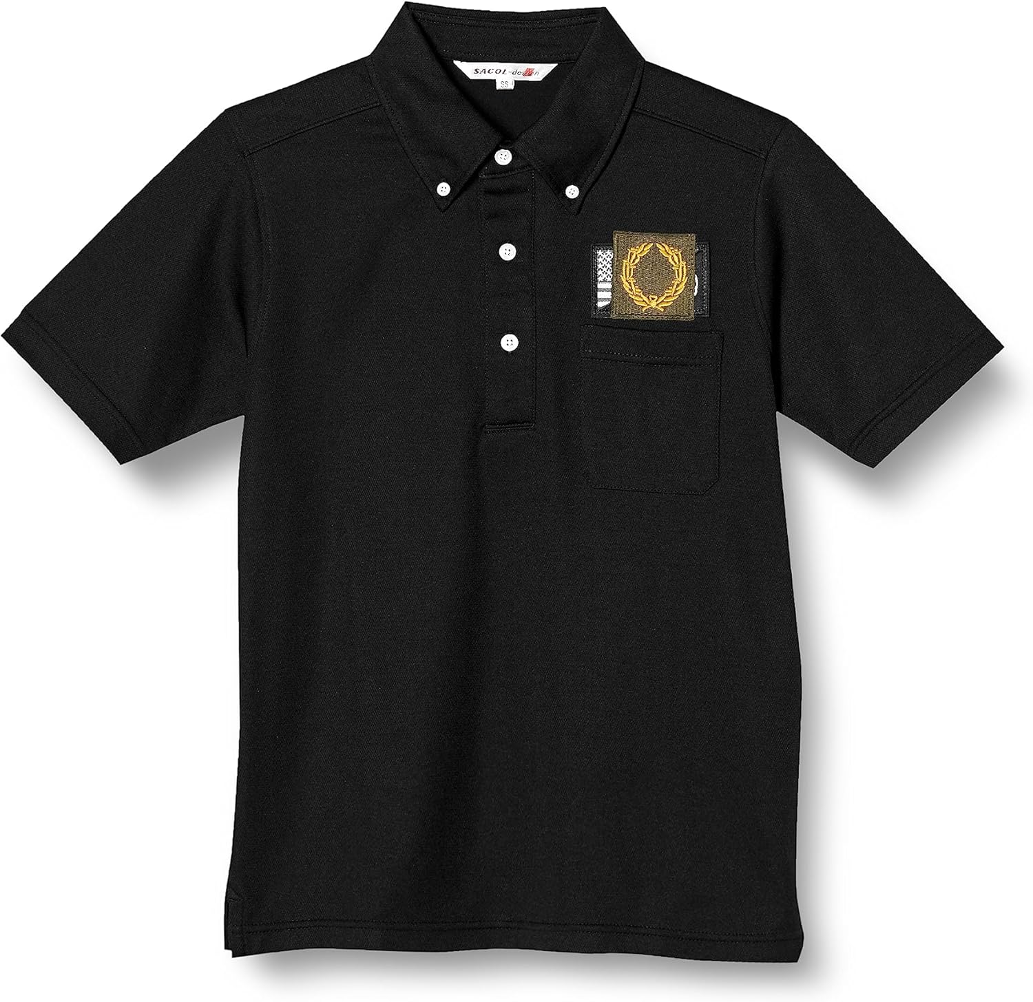 

Поло-рубашка F-Style F-SD021123 с коротким рукавом, украшенная гербом армии США, впитывает пот, быстро сохнет, имеет карманы и застежку на пуговицах, черная