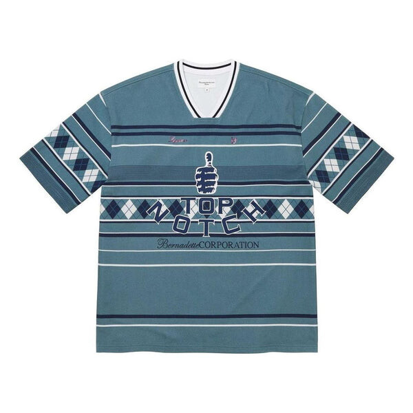 

Спортивная футболка x bernadette corporation pique soccer top 'blue white black' Supreme, синий