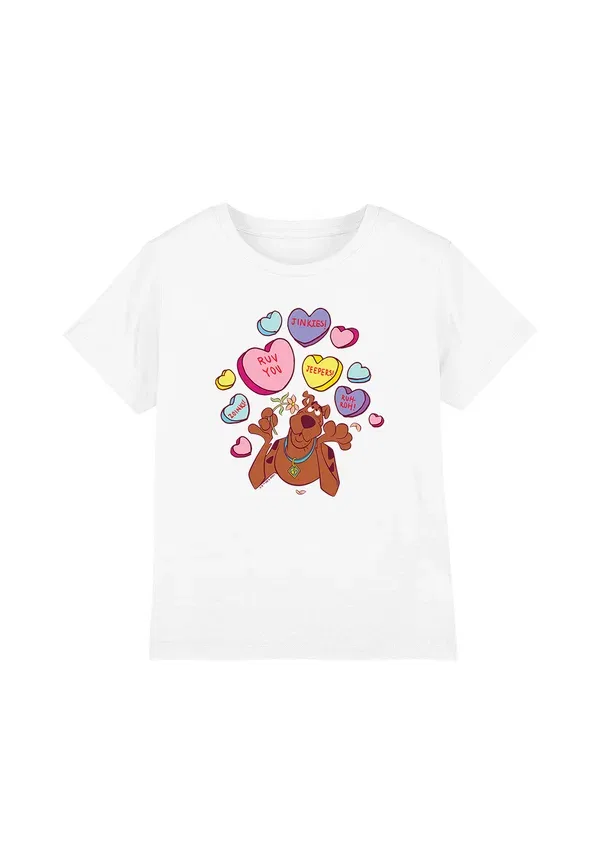 Футболка Cotton Soul Scooby doo! valentine's day heart candy print t-shirt, белый