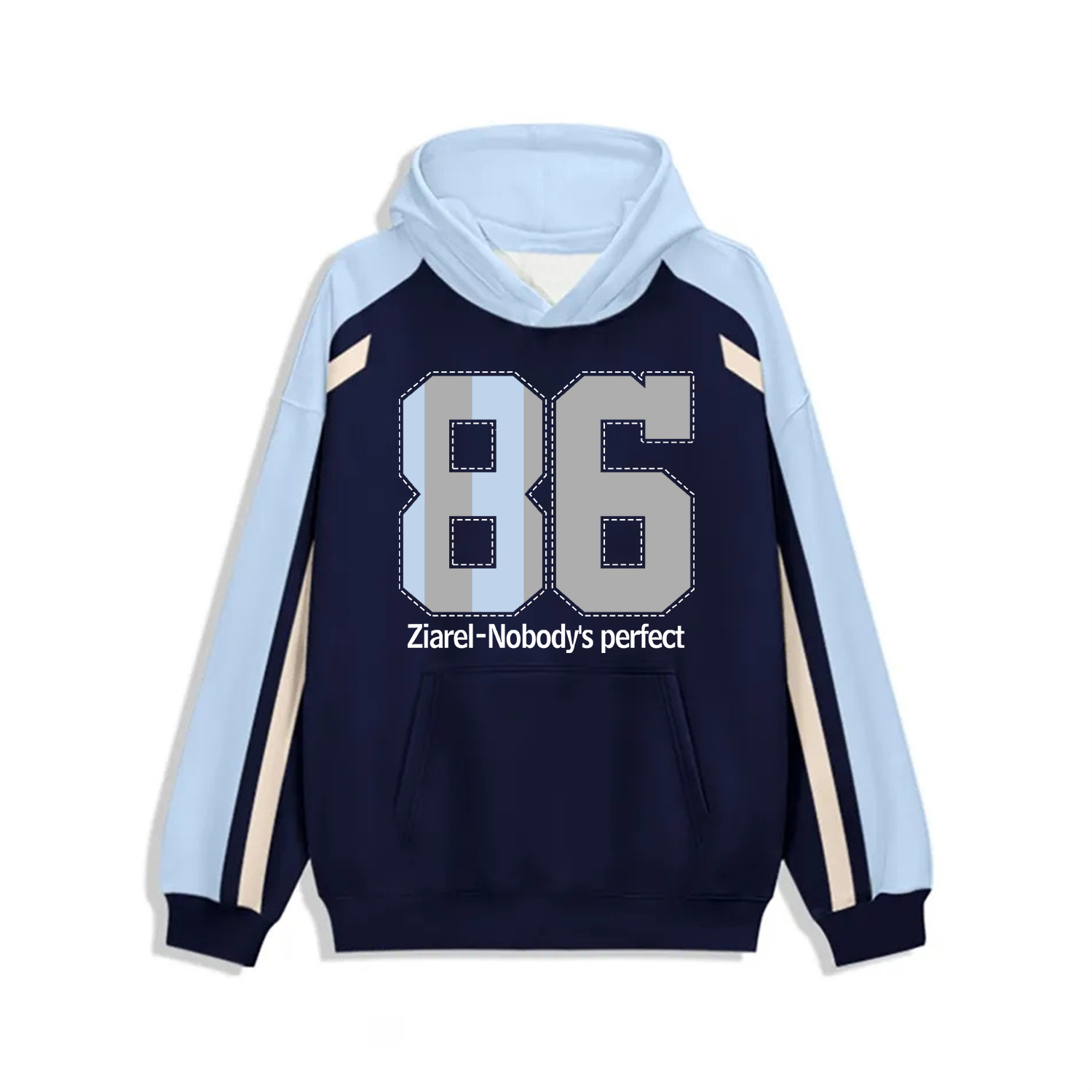 

Толстовка Unisex Hooded Moderate Regular ZIAREL, бежевый желтый & sky синий