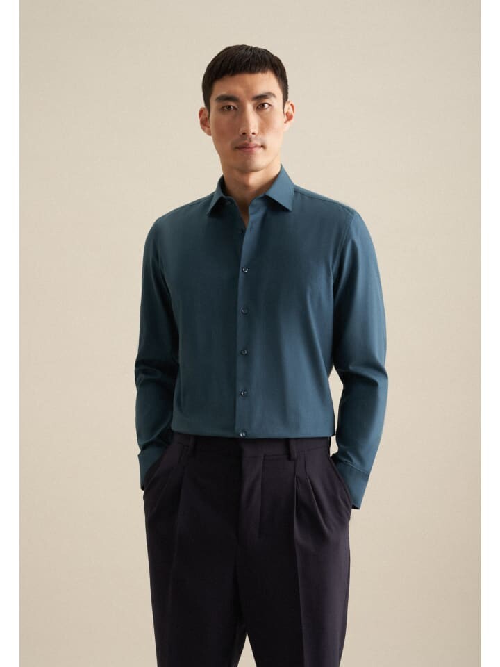 

Рубашка Seidensticker Flanellhemd Slim, бирюзовый