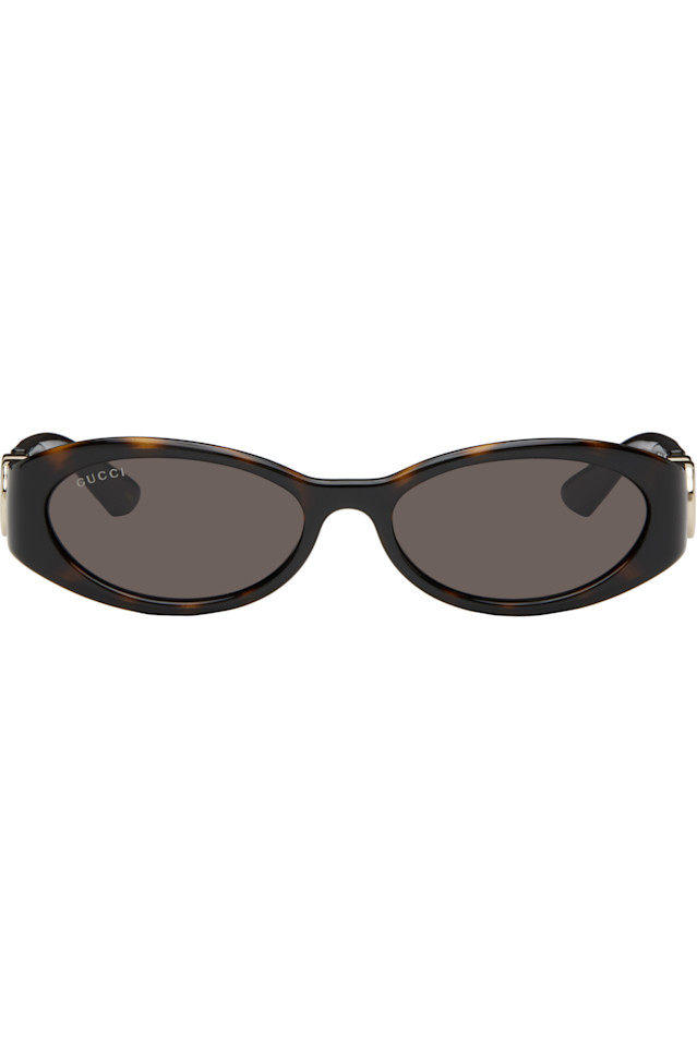 

Овальные солнцезащитные очки в рамке Gucci, цвет tortoiseshell
