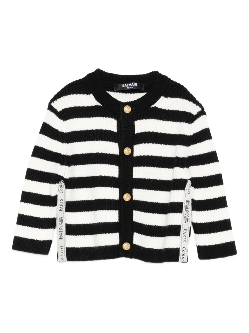 

Кардиган с полосками Balmain Kids, черный