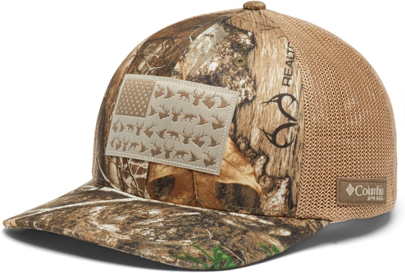 

Бейсболка Columbia Unisex-Adult PHG Camo Mesh, Realtree Edge, Game Flag