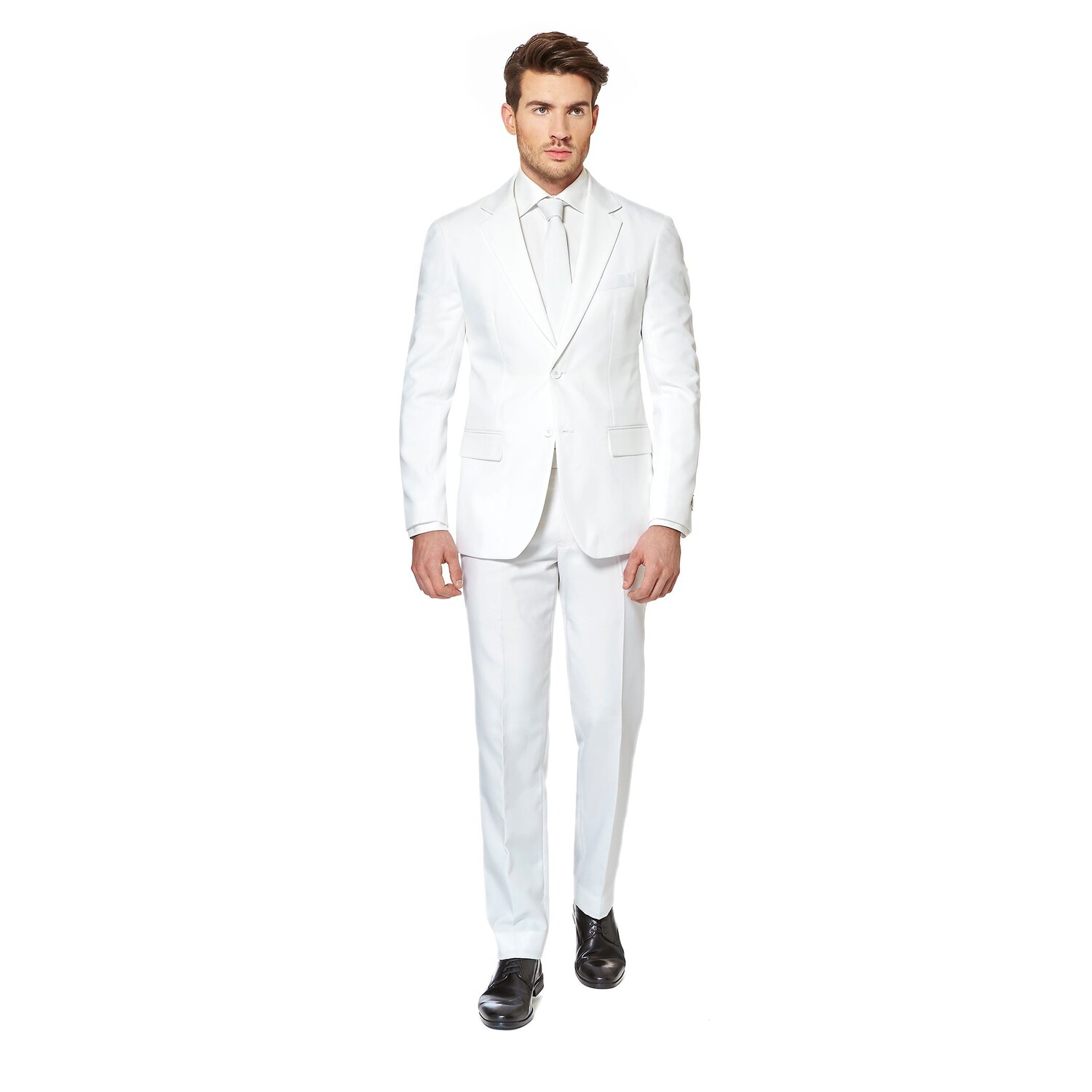 

Мужской однотонный костюм и галстук Slim Fit OppoSuits, белый
