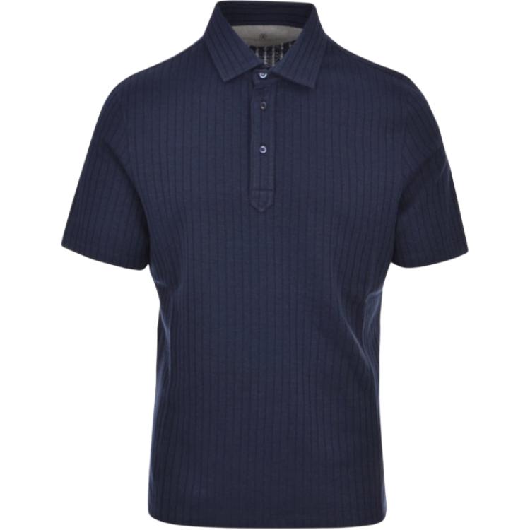

Рифленая вязаная поло Brunello Cucinelli, темно-синий